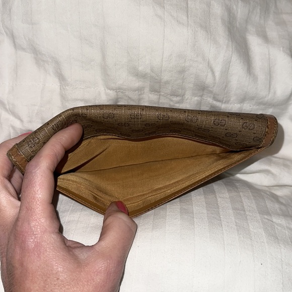 ❌SOLD❌ GUCCI micro GG vintage coated canvas & leather bifold long wallet classic - Picture 5 of 16